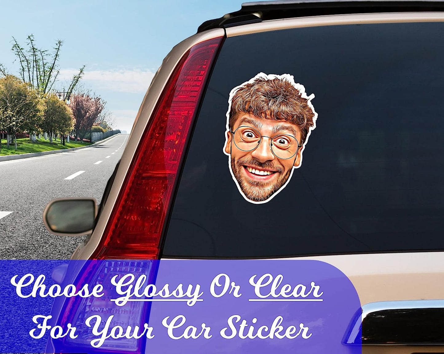 Custom Cartoon - Fancy Face Sticker | Sheet with Cool Cartoon Faces - Mix Size - Personalized Photo Funny Stickers | Die Cut Decals | Waterproof | We Turn Your Photo in a Amazing Cartoon My Happy Customized Gifts